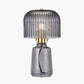 Zandra Grey Ribbed Glass Table Lamp