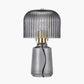 Zandra Grey Ribbed Glass Table Lamp