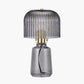 Zandra Grey Ribbed Glass Table Lamp