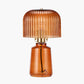 Zandra Orange Ribbed Glass Table Lamp