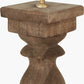 Kavya Antique Brown Turned Wood Table Lamp Base with Izara 45cm Cinnamon Ikat Patterned Mushroom Pleat Tapered Lampshade