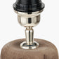 Inaya Natural Tapered Large Wood Table Lamp Base with Milos 40cm Apricot Linen Tapered Lampshade