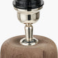 Inaya Natural Tapered Large Wood Table Lamp Base with Edward 40cm Natural Linen Cylinder Lampshade