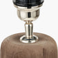 Inaya Natural Tapered Large Wood Table Lamp Base with Izara 40cm Cinnamon Ikat Patterned Mushroom Pleat Tapered Lampshade
