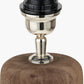Inaya Natural Tapered Wood Table Lamp Base with Milos 35cm Pistachio Green Linen Tapered Lampshade