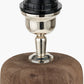 Inaya Natural Tapered Wood Table Lamp Base with Edward 35cm Natural Linen Cylinder Lampshade