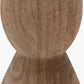 Ayra Natural Modernist Large Turned Wood Table Lamp Base with Winston 40cm Tobacco Handloom Tapered Lampshade