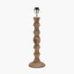 Ayra Natural Modernist Large Turned Wood Table Lamp Base with Winston 40cm White Handloom Tapered Lampshade