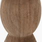 Ayra Natural Modernist Large Turned Wood Table Lamp Base with Henry 40cm Tobacco Handloom Cylinder Lampshade