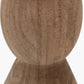 Ayra Natural Modernist Large Turned Wood Table Lamp Base with Henry 40cm White Handloom Cylinder Lampshade