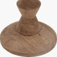 Ayra Natural Modernist Large Turned Wood Table Lamp Base with Thiago 40cm Cinnamon Stripe Mushroom Pleat Tapered Lampshade