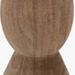 Ayra Natural Modernist Large Turned Wood Table Lamp Base with Thiago 40cm Ocean Blue Stripe Mushroom Pleat Tapered Lampshade