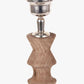 Ayra Natural Modernist Turned Wood Table Lamp Base with Winston 35cm White Handloom Tapered Lampshade