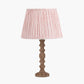 Ayra Natural Modernist Turned Wood Table Lamp Base with Thiago 35cm Cinnamon Stripe Mushroom Pleat Tapered Lampshade