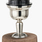 Esha Natural Conical Wood Table Lamp Base with Milos 35cm Apricot Linen Tapered Lampshade