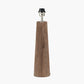 Esha Natural Conical Wood Table Lamp Base with Rouen 35cm White Boucle Cylinder Lampshade