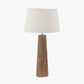 Esha Natural Conical Wood Table Lamp Base with Martigues 35cm White Boucle Tapered Lampshade