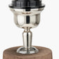 Esha Natural Conical Wood Table Lamp Base with Martigues 35cm White Boucle Tapered Lampshade