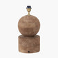 Ziva Antique Brown Round Wood Table Lamp Base