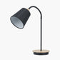 Juna Black Metal and Natural Wood Table Lamp