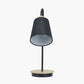 Juna Black Metal and Natural Wood Table Lamp