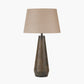Arbor Verdi Gris Metal Conical Table Lamp Base with Milos 40cm Natural Linen Tapered Lampshade