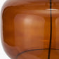 Corby Amber Glass Table Lamp Base with Vienna 40cm Taupe Chevron Mushroom Pleat Lampshade