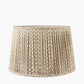 Corby Amber Glass Table Lamp Base with Vienna 40cm Taupe Chevron Mushroom Pleat Lampshade