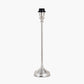 Auden Silver Metal Stick Table Lamp Base with Adelaide 25cm Ivory Tapered Cotton Mix Lampshade