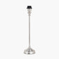 Auden Silver Metal Stick Table Lamp Base with Adelaide 25cm Ivory Tapered Cotton Mix Lampshade