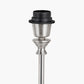 Auden Silver Metal Stick Table Lamp Base with Kamilah 14cm Blue Chevron Patterned Mushroom Pleat Tall Tapered Candle Clip Lampshade