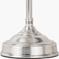 Auden Silver Metal Stick Table Lamp Base with Kamilah 14cm Blue Chevron Patterned Mushroom Pleat Tall Tapered Candle Clip Lampshade