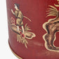 Landscape Red Hand Painted Metal Table Lamp Base with Harry 35cm Ivory Cotton Mix Cylinder Lampshade