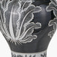 Asteria Black and White Feather Ceramic Urn Table Lamp Base with Adelaide 40cm Ivory Tapered Cotton Mix Lampshade