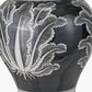 Asteria Black and White Feather Ceramic Urn Table Lamp Base with Henry 40cm Grey Handloom Cylinder Lampshade