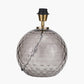Camille Smoke Grey Circle Design Handcut Glass Table Lamp Base