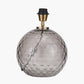 Camille Smoke Grey Circle Design Handcut Glass Table Lamp Base