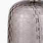 Camille Large Smoke Grey Circle Design Handcut Glass Table Lamp Base with Harry 35cm Black Cotton Mix Cylinder Lampshade