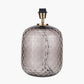 Camille Large Smoke Grey Circle Design Handcut Glass Table Lamp Base