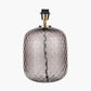 Camille Large Smoke Grey Circle Design Handcut Glass Table Lamp Base