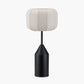 Oscar Black Metal and Natural Linen Structured Table Lamp