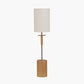 Bonham Natural Wood Veneer and Silver Metal Table Lamp