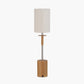 Bonham Natural Wood Veneer and Silver Metal Table Lamp