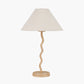 Palau Rattan Wave Table Lamp Base with Harley 30cm Slubby Hopsack Empire Lampshade
