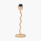 Palau Rattan Wave Table Lamp Base with Harley 30cm Slubby Hopsack Empire Lampshade