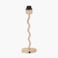 Palau Rattan Wave Table Lamp Base with Harley 30cm Slubby Hopsack Empire Lampshade