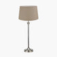 Salvatore Antique Silver Metal Table Lamp Base with Winston 35cm Taupe Handloom Tapered Lampshade