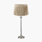 Salvatore Antique Silver Metal Table Lamp Base with Vienna 35cm Taupe Chevron Mushroom Pleat Lampshade