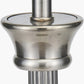 Salvatore Antique Silver Metal Table Lamp Base with Izara 35cm Cinnamon Ikat Patterned Mushroom Pleat Tapered Lampshade