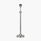 Salvatore Antique Silver Metal Table Lamp Base with Izara 35cm Ocean Blue Ikat Patterned Mushroom Pleat Tapered Lampshade
